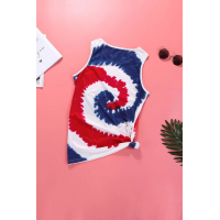 Red White Blue Tie Dye Tank Top