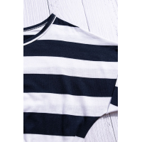 Navy Stripes Pocketed T-shirt Dress with Belt