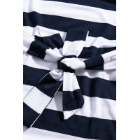 Navy Stripes Pocketed T-shirt Dress with Belt