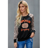 Leopard Pumpkin Print Long Sleeve Blouse