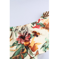 Vibrant Botanic Print Off-the-shoulder Maxi Dress