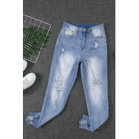 Distressed Mid Rise Jeans