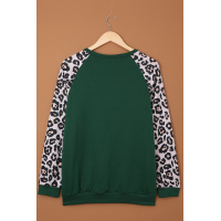 Green Leopard Long Sleeve Top