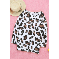 White Leopard Long Sleeve Top