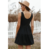 Black Tiered Ruffled Mini Dress