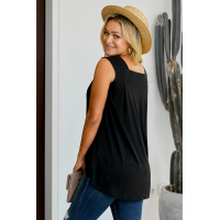 Black Relaxed Flowy Tank Top