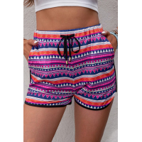 Rosy Printed Pocketed Drawstring Shorts