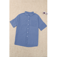 Blue Short Sleeve Striped Shirt