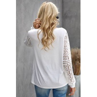 White Lace Long Sleeve Top