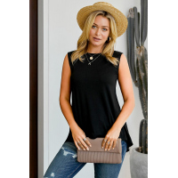 Black Relaxed Flowy Tank Top