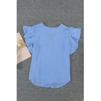 Sky Blue Forever Tonight Button Tie Top