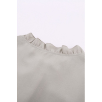 Apricot Frilled Neckline Buttoned French Shirt