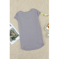 Gray Cut Out T-shirt