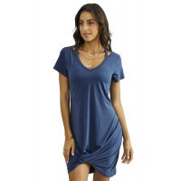 Blue Clear Skies Jersey Twist T-Shirt Dress