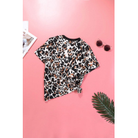 Short Sleeve Leopard Print Top