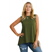 Green Relaxed Flowy Tank Top