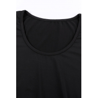 Black Scoop Neck Sleeveless Smocked Tank Dress