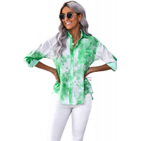 Green Whirlwind Tie Dye Button Shirt with Pocket