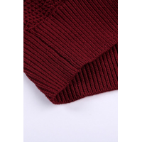 Wine Red Crisscross Hollow-out Knit Tank Top