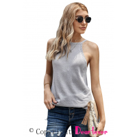 Gray Knit Tank Top