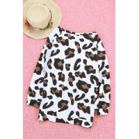 White Leopard Long Sleeve Top