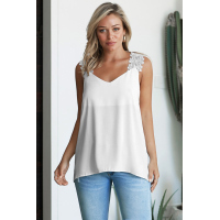 White Like An Angel Lace Cami Tank