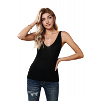 Black Knit Tank Top