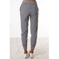 Black Striped Casual Joggings