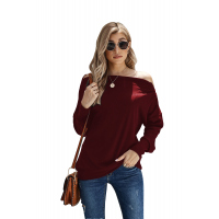 Red Ribbed Zip Knit Top