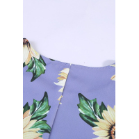 Purple Sunflower Print Tank Dress