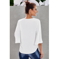 White Button Tie Top