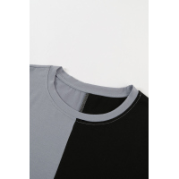 Brown Colorblock T-shirt with Slits