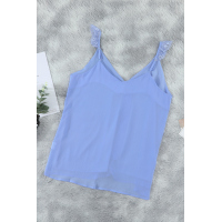 Adjustable Lace Straps Buttons Tank Top