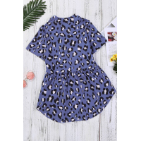 Charcoal Leopard Collared Baby Doll Top