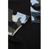 Black Camo Contrast Long Sleeve Top