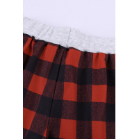 Red Plaid Drawstring Joggers