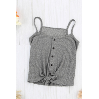 Gray Buttoned Knit Camisole