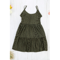 Olive Tiered Leopard Babydoll Dress