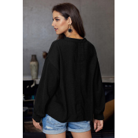 Black Long Walks on The Beach Blouse