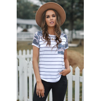 Striped Camo Pocketed Patch Tee