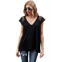 Black Lace Knit Tank