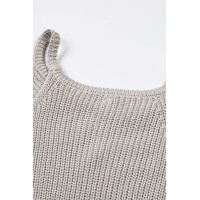 Gray Keyhole Knit Tank Top