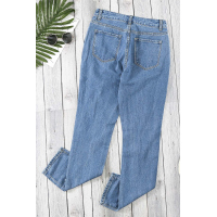 Blue Distressed Mom Jeans