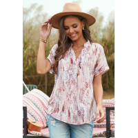 Light Pink Short Sleeve Toss and Tumble Printed Pocket Shirt