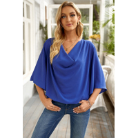 Blue Draped Blouse