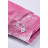 Pink Whirlwind Tie Dye Button Shirt with Pocket