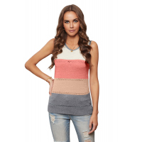 Multicolor Color Block Knitted Tank Top