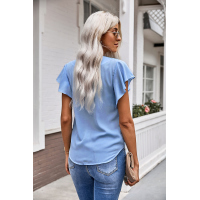 Sky Blue Forever Tonight Button Tie Top