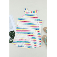 Colorful Striped Halter Tank Top