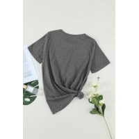 Geometric Feather O-neck T-shirt 